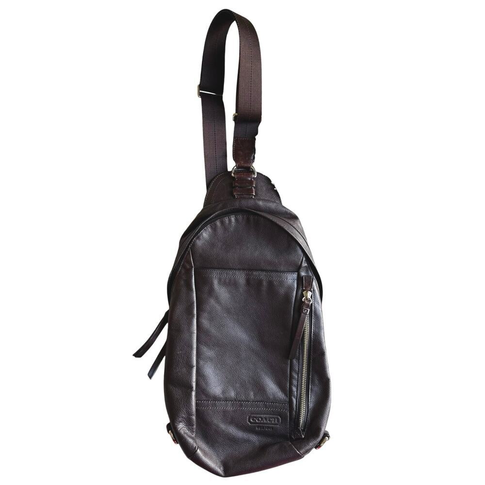 COACH Thompson Convertible Brown Leather Sling Bag Backpack